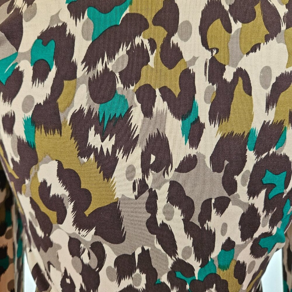Vintage Diane Von Furstenberg Silk Animal Print Wrap Dress S-4 - Picture 9 of 10